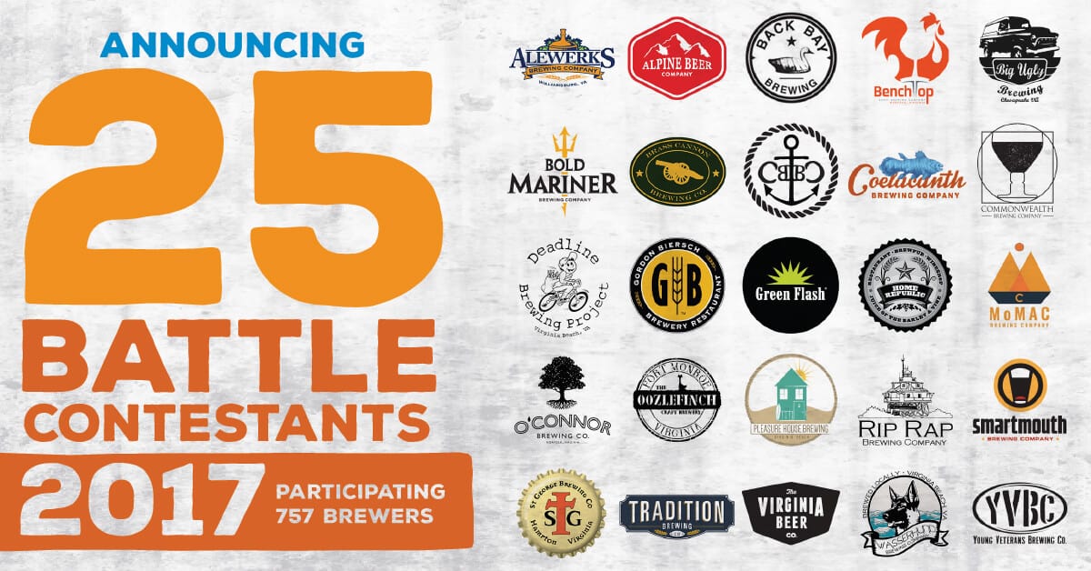 Participating craft breweries in the 2017 757 Battle of the Beers